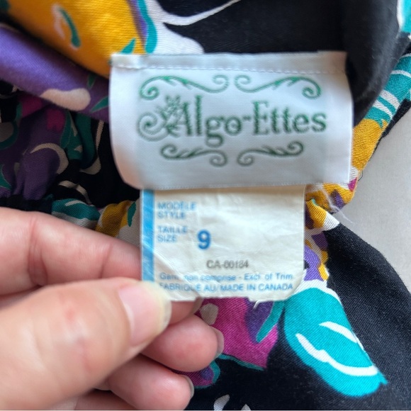 Vintage Algro-Ettes Floral Halter Fit and Flare Dress Midi Womens Size 9 Canada - Picture 8 of 16